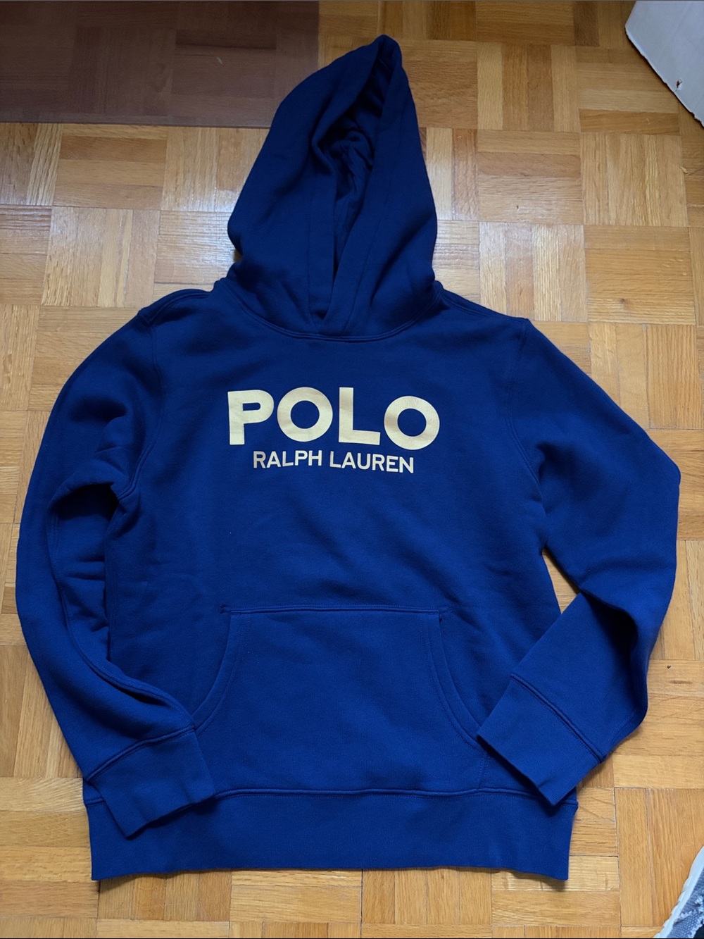 Polo by Ralph Lauren Navy Crewneck Hoodie with Cream Logo